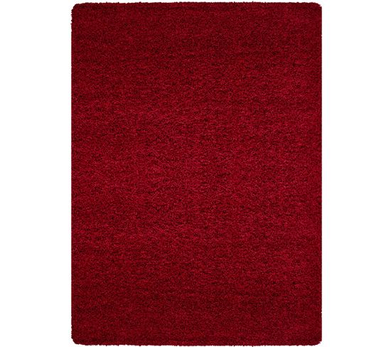 Shaggy - Tapis Uni À Poils Longs - Rouge 200 X 290 Cm