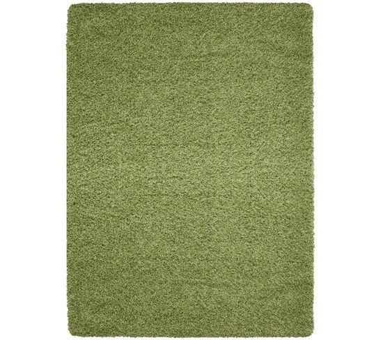 Shaggy - Tapis Uni à Poils Longs - Vert 160 X 230 Cm