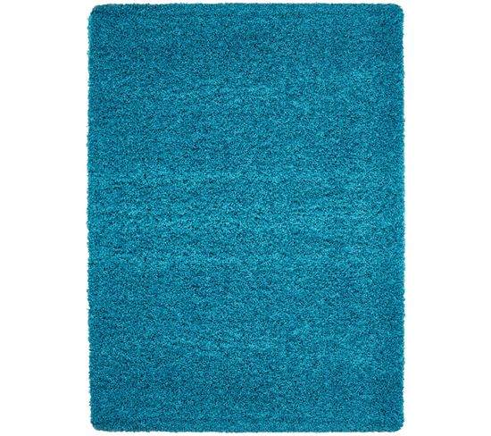 Shaggy - Tapis Uni à Poils Longs - Turquoise 140 X 200 Cm