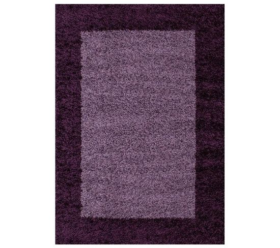 Shaggy - Tapis à Bordures - Violet 120 X 170 Cm