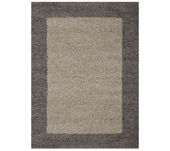 Shaggy - Tapis à Bordures - Taupe 100 X 200 Cm