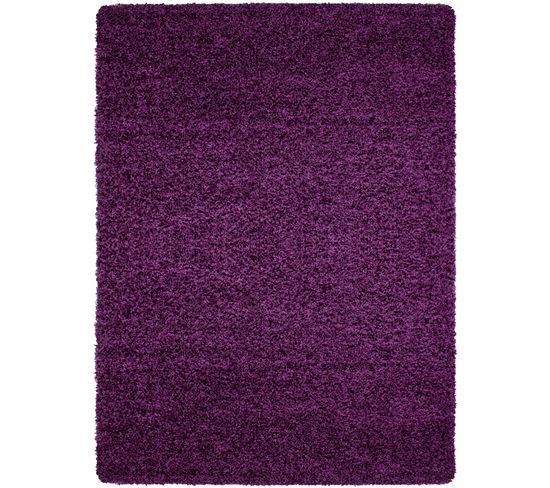 Shaggy - Tapis Uni À Poils Longs - Violet 100 X 200 Cm