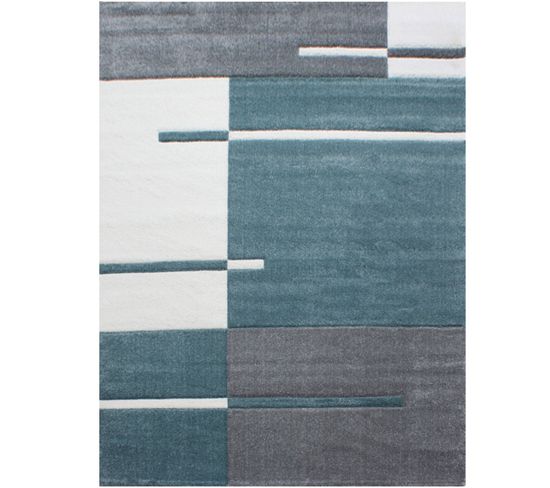 Traits - Tapis Géométrique - Bleu 200 X 290 Cm