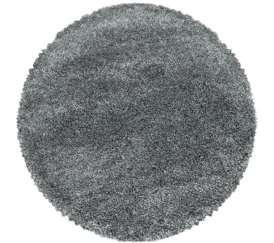 Moelleux - Tapis Cosy Rond à Poils Longs - Gris Clair 120 X 120 Cm