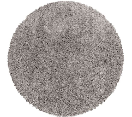 Moelleux - Tapis Cosy Rond à Poils Longs - Beige 120 X 120 Cm