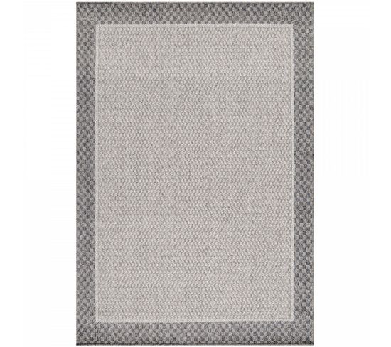 Tapis Extérieur/intérieur Tissé Plat - Crème et Gris 240 X 340 Cm