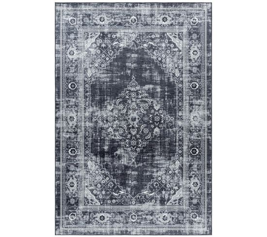 Tapis Style Persan Noir Lavable En Machine 200x290cm