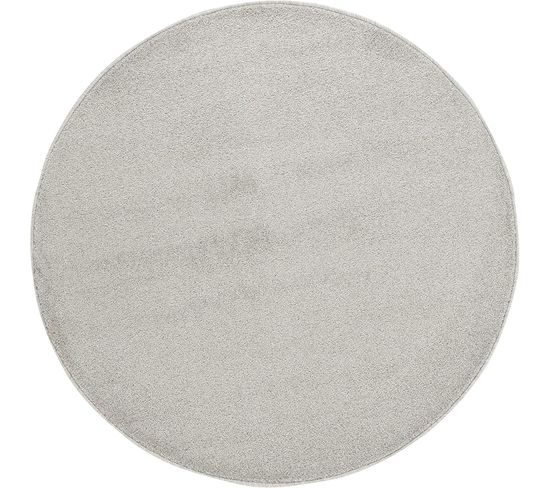 Tapis Rond Uni De Salon Chambre Relax Sobre Et Epuré - Crème 160 X 160 Cm