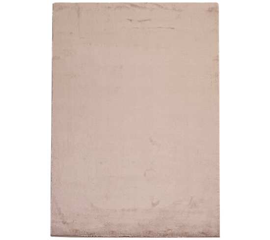 Tapis De Fourrure Velours Beige Taupe 120x170cm