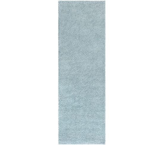 Tapis à Poils Longs Softy Bleu Azur 80x300cm