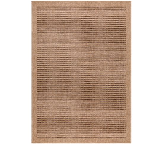 Tapis De Salon Naturel Aspect Jute Beige Et Noir 160x230cm