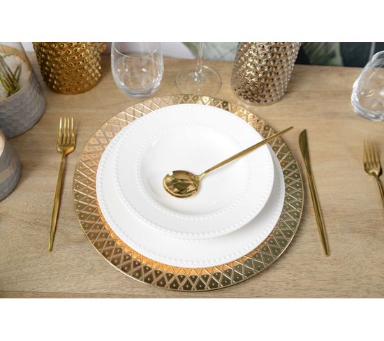 Assiette Creuse Perles 22 Cm Par Boite De - 6