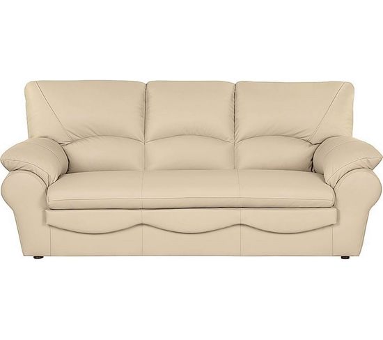 Canapé 3 Places Convertible Osiris 100% Tout Cuir Italien Vachette , Couleur Beige