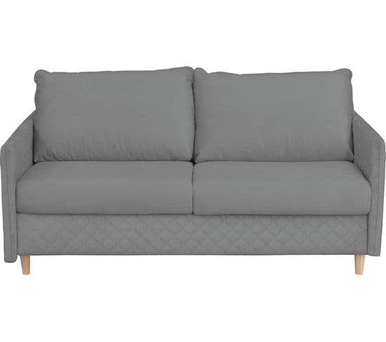 Canapé 3 Places Convertible En Velours De Luxe Sanremo, Couchage Quotidien, Gris