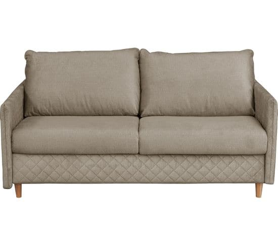 Canapé 3 Places Convertible En Velours De Luxe Sanremo, Couchage Quotidien, Marron