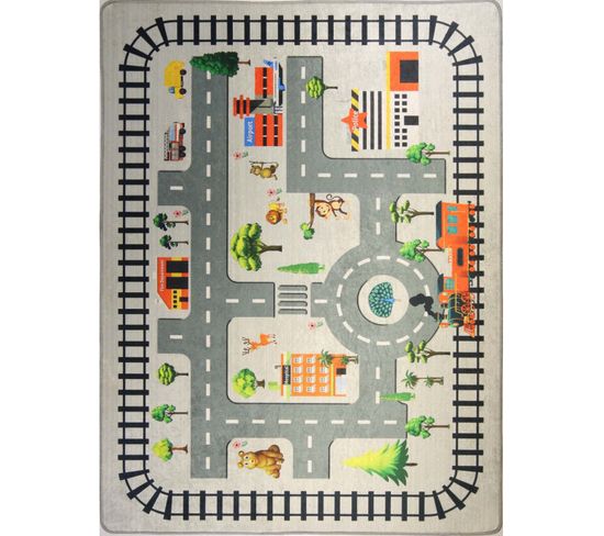 Tapis Circuit Zoo Gris - 120x160