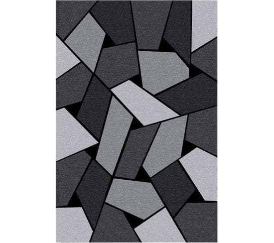 Tapis Geometrique Gris - 160x230