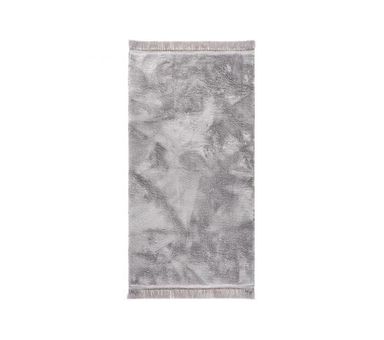 Tapis Softy Gris à Franges - 80x150