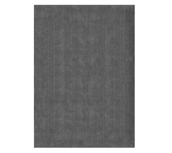 Tapis Uni Gris Anthracite Lavable Doux - Loft Gris - 240x340 Cm