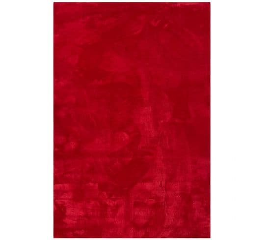 Tapis Uni Rouge Lavable Doux - Loft Rouge - 200x290 Cm