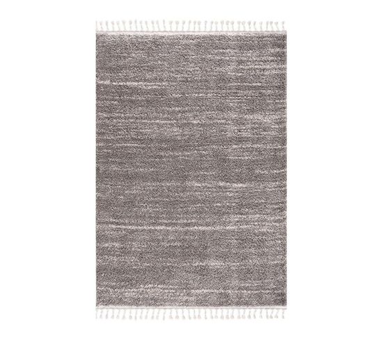 Tapis Shaggy Gris Crème - Shaggy Pulpeuse 524 Gris - 120x170 Cm