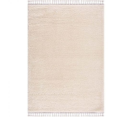 Tapis Shaggy Uni Crème - Shaggy Pulpeuse 100 Crème - 120x170 Cm