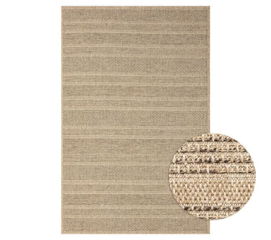 Tapis Extérieur Intérieur Effet Jute Beige Kenzy 03 Beige - 120x170 Cm