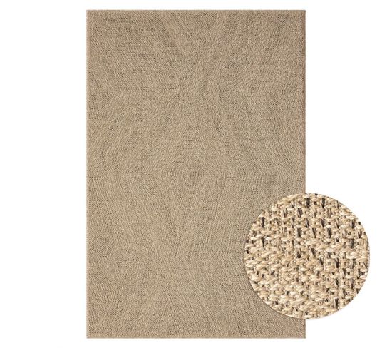 Tapis Extérieur Intérieur Effet Jute Beige Kenzy 02 Beige - 160x230 Cm