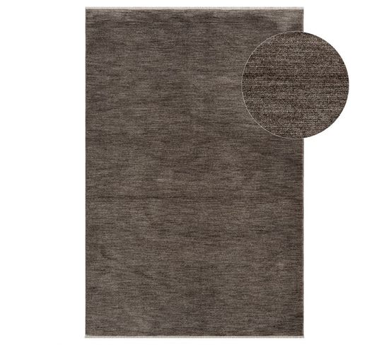 Tapis Uni Marron à Franges Impulse Marron - 120x170 Cm