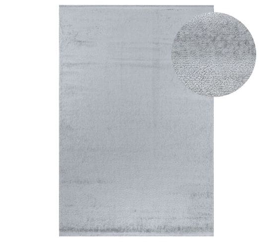 Tapis Uni Gris à Franges Madrid 710 Gris - 140x200 Cm