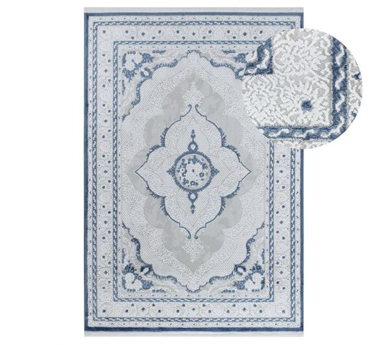 Tapis Oriental Crème Bleu Madrid 66 Bleu - 160x230 Cm