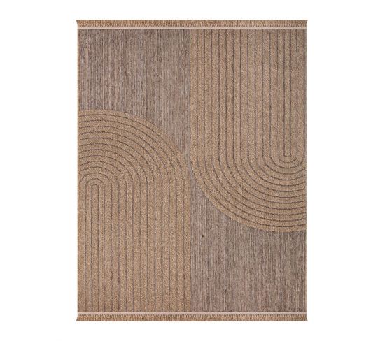 Tapis Extérieur Intérieur Effet Jute Arc Beige Cassis 93 Beige - 160x230 Cm