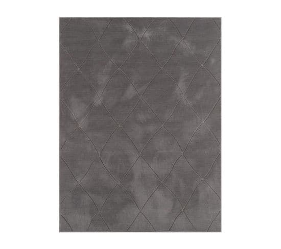 Tapis Lavable Berbère Gris Anthracite Kumla 641 Gris - 160x230 Cm