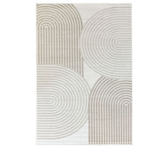 Tapis Extérieur Intérieur Arc Crème Beige Alanya 40 Crème - 60x100 Cm