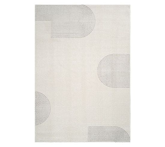 Tapis Moderne Arc Crème Gris - Ela 20 Crème - 120x170 Cm