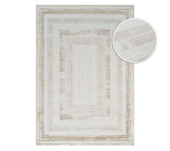 Tapis Cadre Crème Beige - Tunis 41  - 200x290 Cm