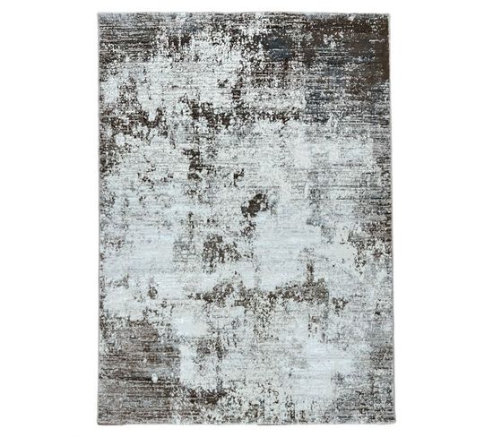 Tapis Abstrait Crème Marron Dubai 19 Marron - 80x300 Cm