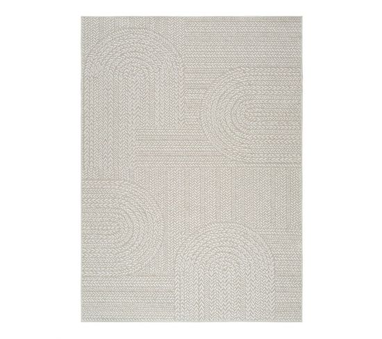 Tapis Extérieur Intérieur Effet Jute Crème - Kenzy 06 Crème - 120x170 Cm