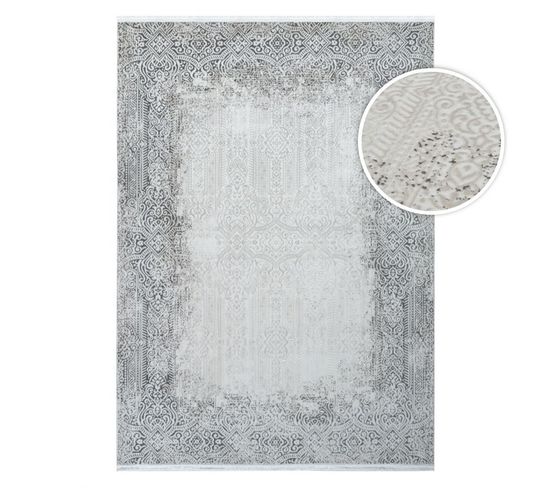 Tapis Lavable Oriental Gris Istanbul 08 Gris - 80x150 Cm