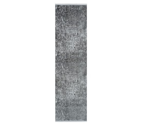 Tapis Lavable Gris Istanbul 07 Gris - 80x300 Cm