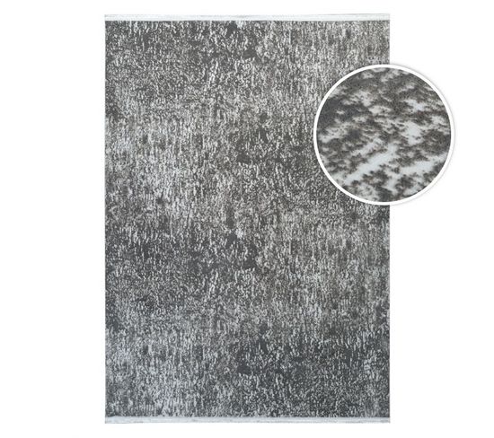 Tapis Lavable Gris Istanbul 07 Gris - 120x170 Cm