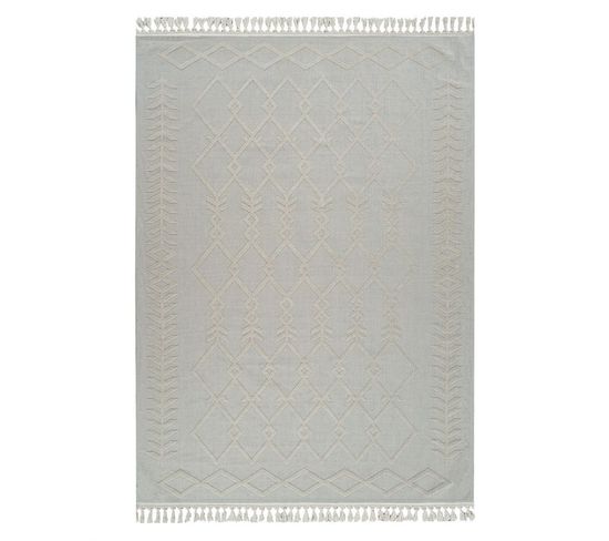 Tapis En Coton Berbère Crème Milas 21 Crème - 120x170 Cm