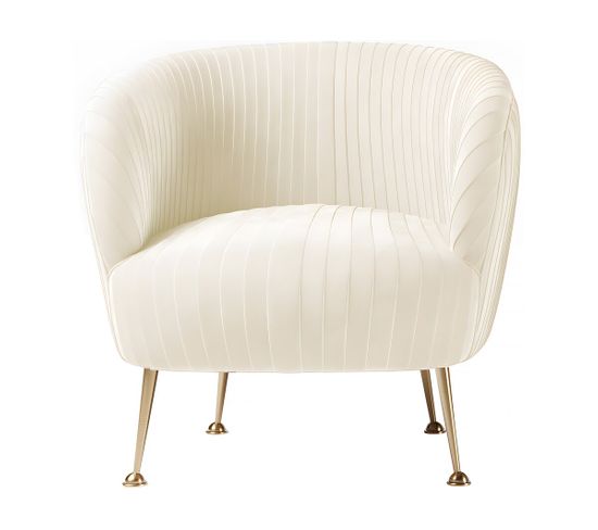 Fauteuil En Velours Design "carter" - Beige