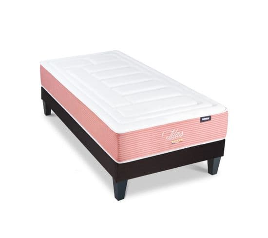 Ensemble Lilas 90x190 Cm Matelas Mousse + Sommier Bois