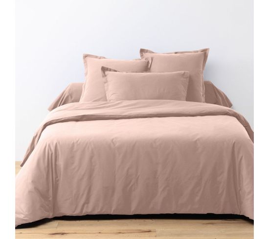 Housse De Couette 140x200 Cm + 1 Taie D'oreiller 63x63 Cm Coton 57 Fils Blush