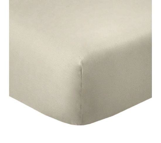 Drap Housse 90x190 +35 Cm 100% Coton 57 Fils Latte