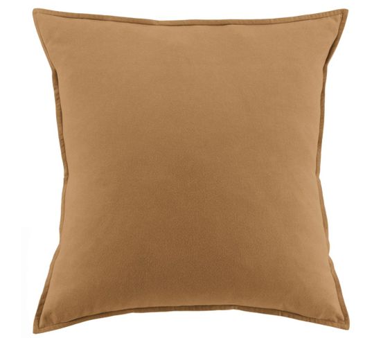 Taie D'oreiller 63x63 Cm Flanelle De Coton Camel