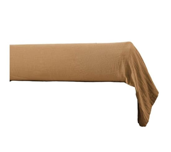 Taie De Traversin 85x185 Cm Gaze De Coton Camel