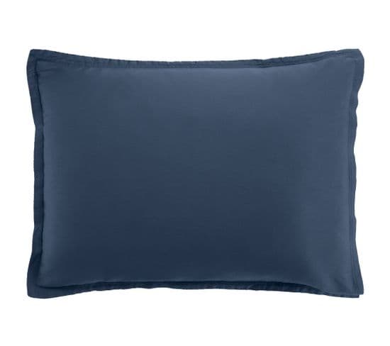 Taie D'oreiller 50x70 Cm Satin De Coton Bleu