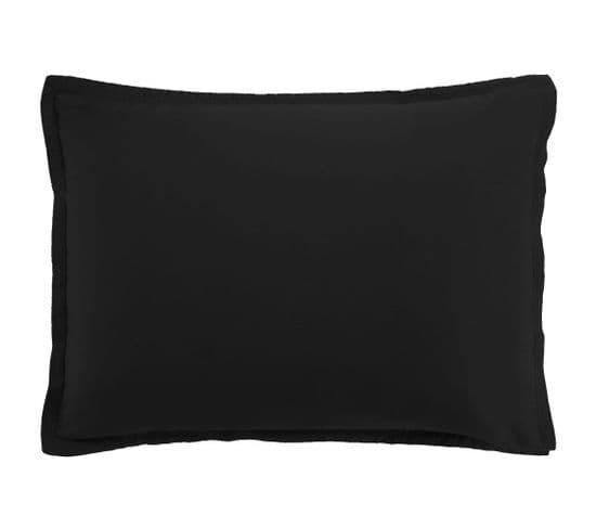 Taie D'oreiller 50x70 Cm Satin De Coton Noir